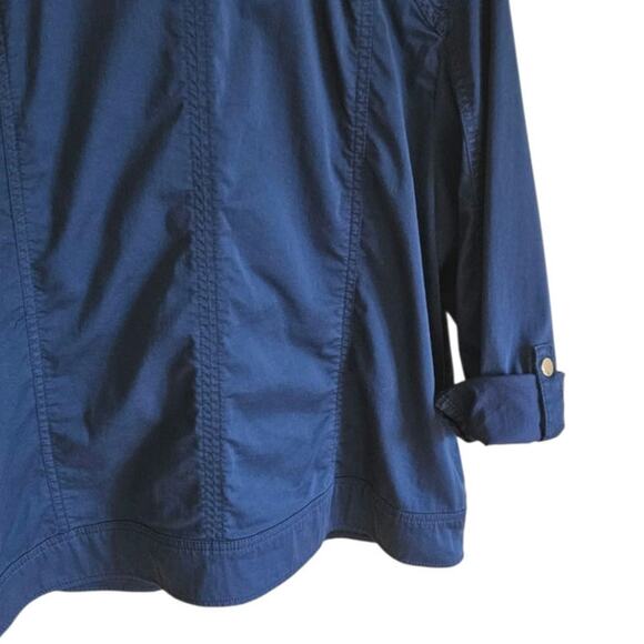 Chico's Twill Utility Jacket Zipper and Snaps Navy Women's Size 3 (XL) - Picture 9 of 9